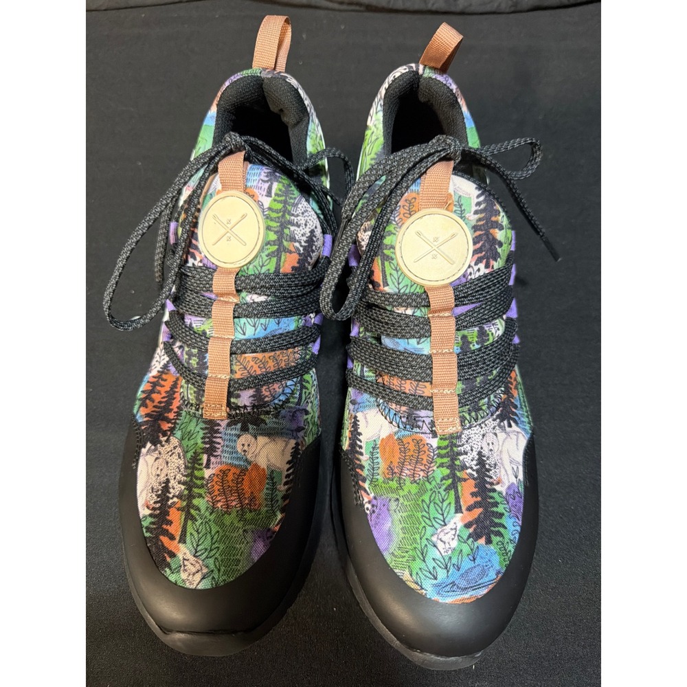 Inkkas Flexaire Women 10 Forest Wildlife Print Multi-Color Athletic Sneakers